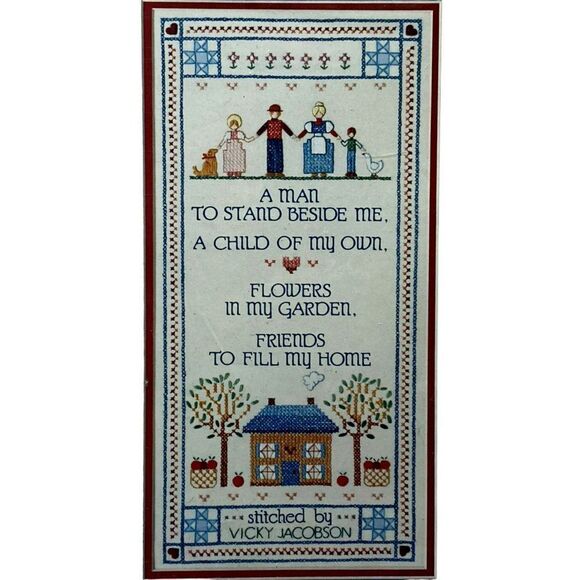 Dimensions Vtg 1986 Friends and Family Sampler Stamped Cross Stitch Kit #53002 - Picture 3 of 7
